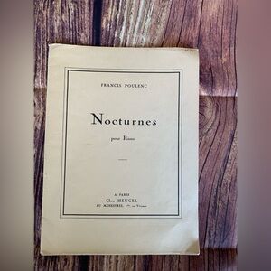 Francis Poulenc Nocturnes pour Piano Book Heugel Et Cie